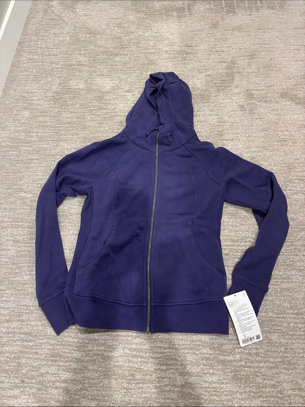 NWT Lululemon scuba full zip hoodie. Size 10. Midnight orchid.